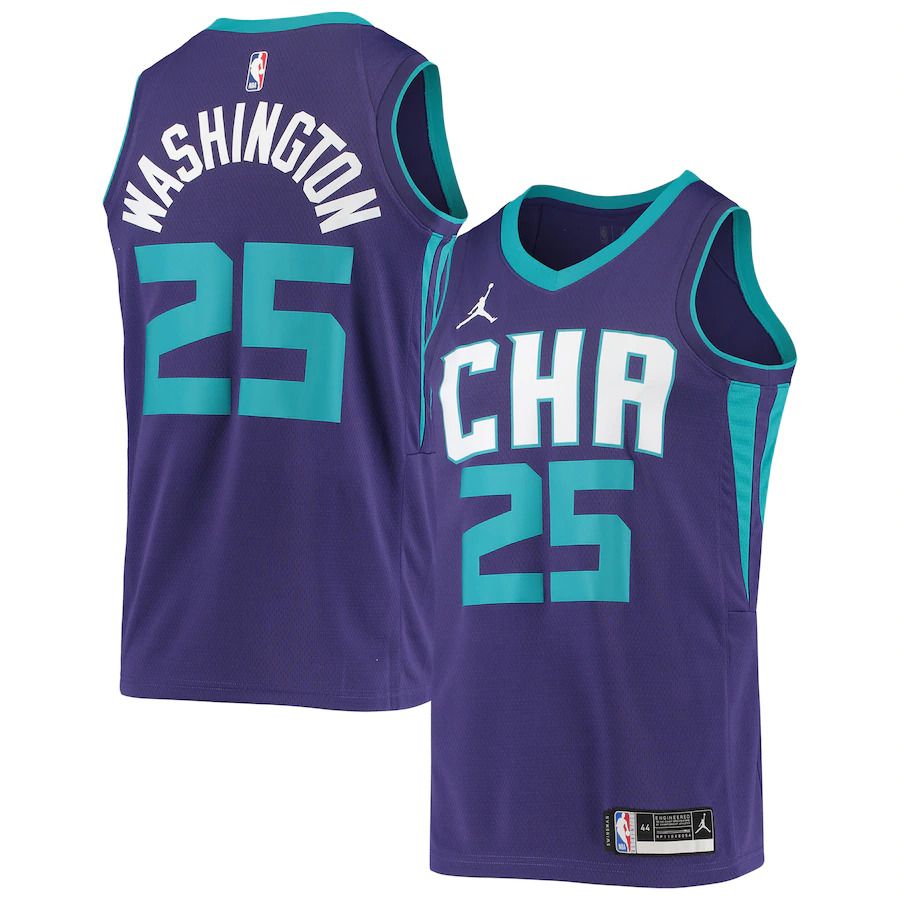 Men Charlotte Hornets #25 PJ Washington Jr Jordan Brand Purple Swingman NBA Jersey